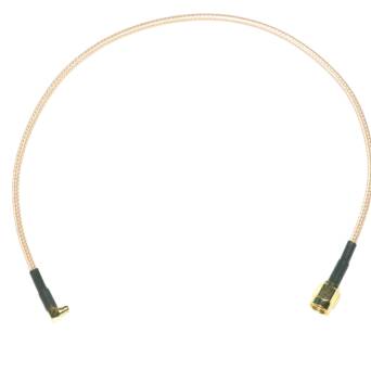 Konektor (pigtail) MMCX męski kątowy - SMA męski prosty panelowy kabel RG316.