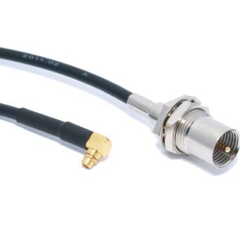 Konektor (pigtail) MMCX męski kątowy - FME męski prosty panelowy kabel RG174.